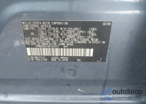 2008 Toyota Rav4 из США, поврежденный, VIN JTMBD33V185182473